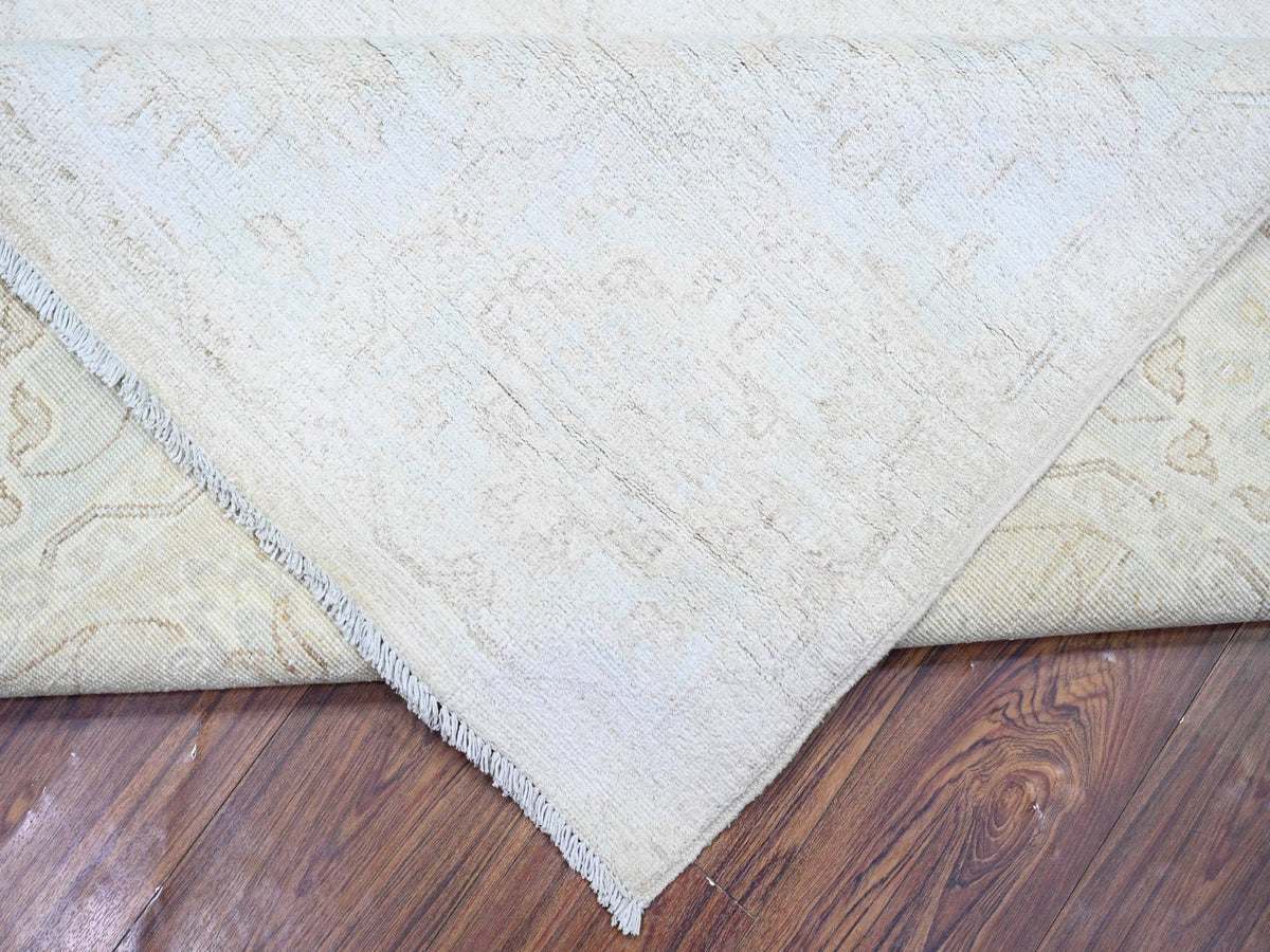 Peshawar Oushak hand-knotted wool rug in Ivory, 8' x 9'8" — SKU O073278 (view 6)