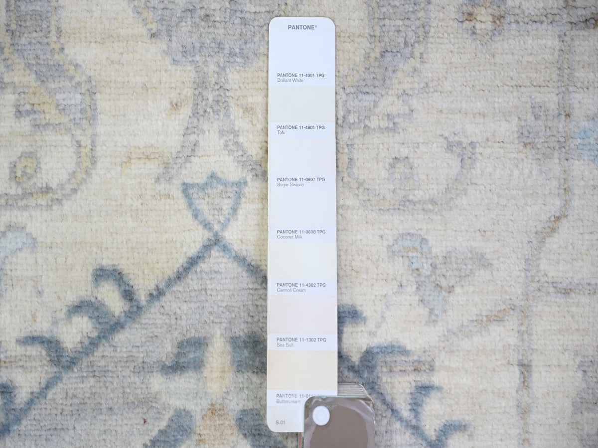 Heriz Oushak hand-knotted wool rug in Ivory & Gray, 7'10" x 9'7" — SKU O073279 (view 7)