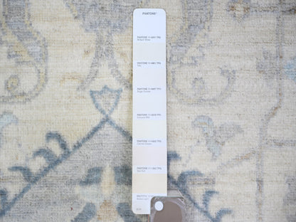 Heriz Oushak hand-knotted wool rug in Ivory & Gray, 7'10" x 9'7" — SKU O073279 (view 7)