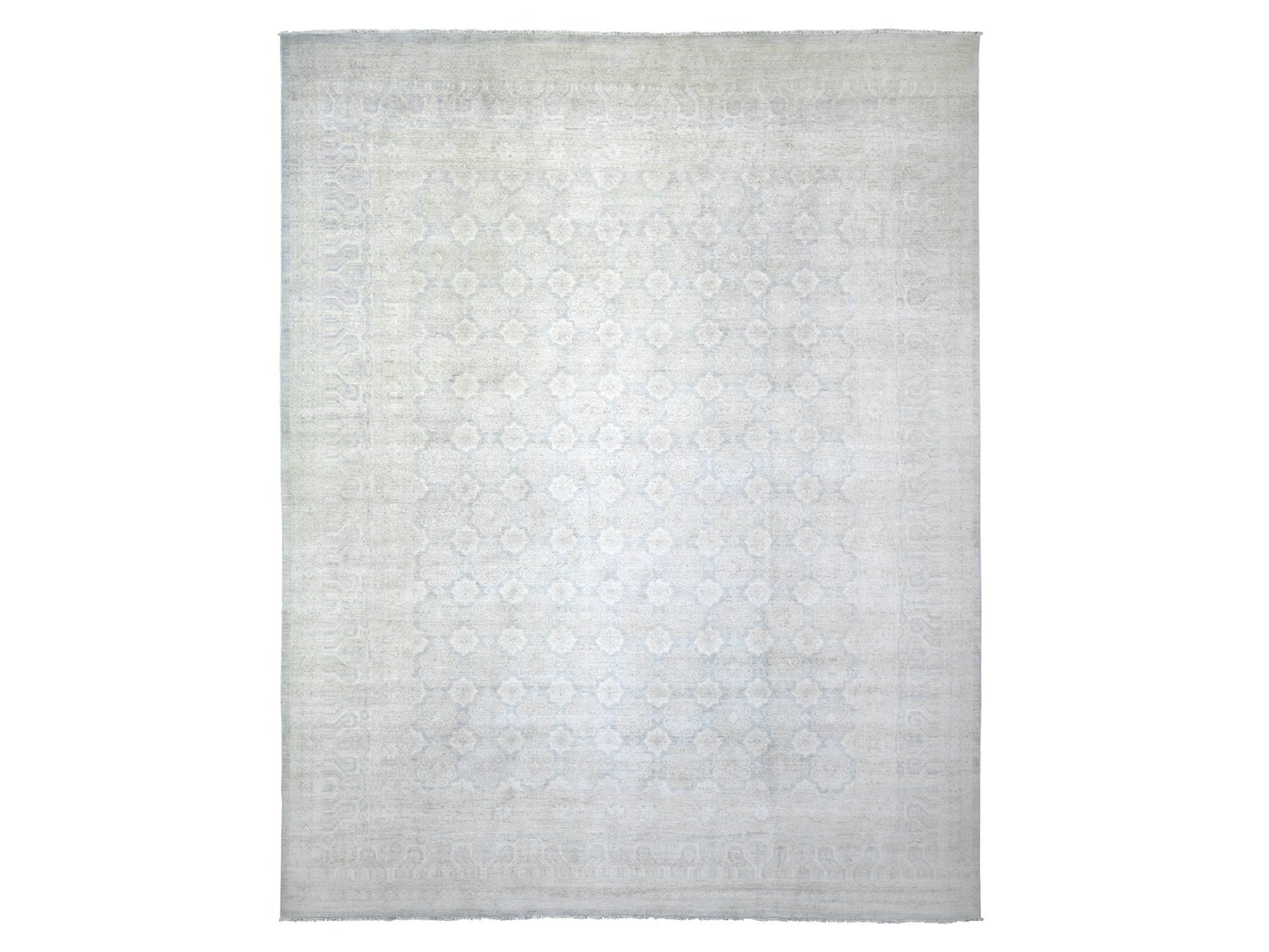 Peshawar Oushak hand-knotted wool rug in Gray, 11'9" x 14'3" — SKU O073280
