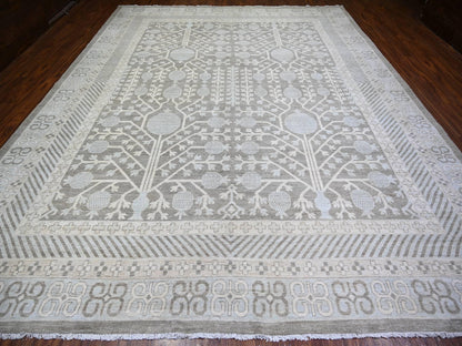 Khotan Khotan hand-knotted wool rug in Gray & Ivory, 11'2" x 14'3" — SKU O073281 (view 2)