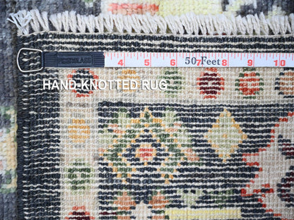 Black 4'4" x 9'6" Oushak And Peshawar Hand knotted Wool Rug - Sku: O073295