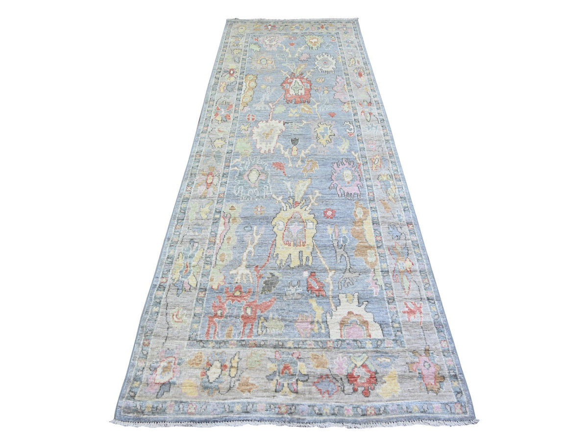 Oushak Oushak hand-knotted wool runner in Gray, 4' x 11'7" — SKU O073296