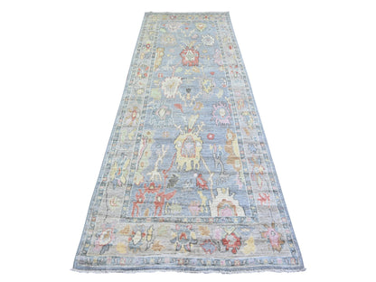 Oushak Oushak hand-knotted wool runner in Gray, 4' x 11'7" — SKU O073296