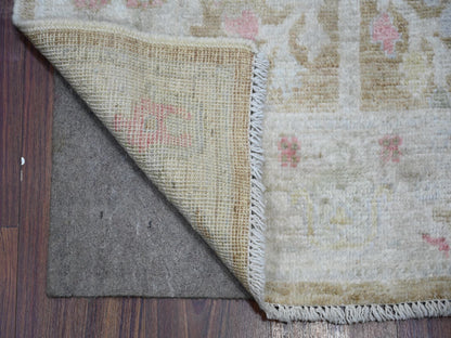 Brown 2'9" x 19'0" Oushak / Peshawar Hand knotted Wool Rug - Sku: O073305
