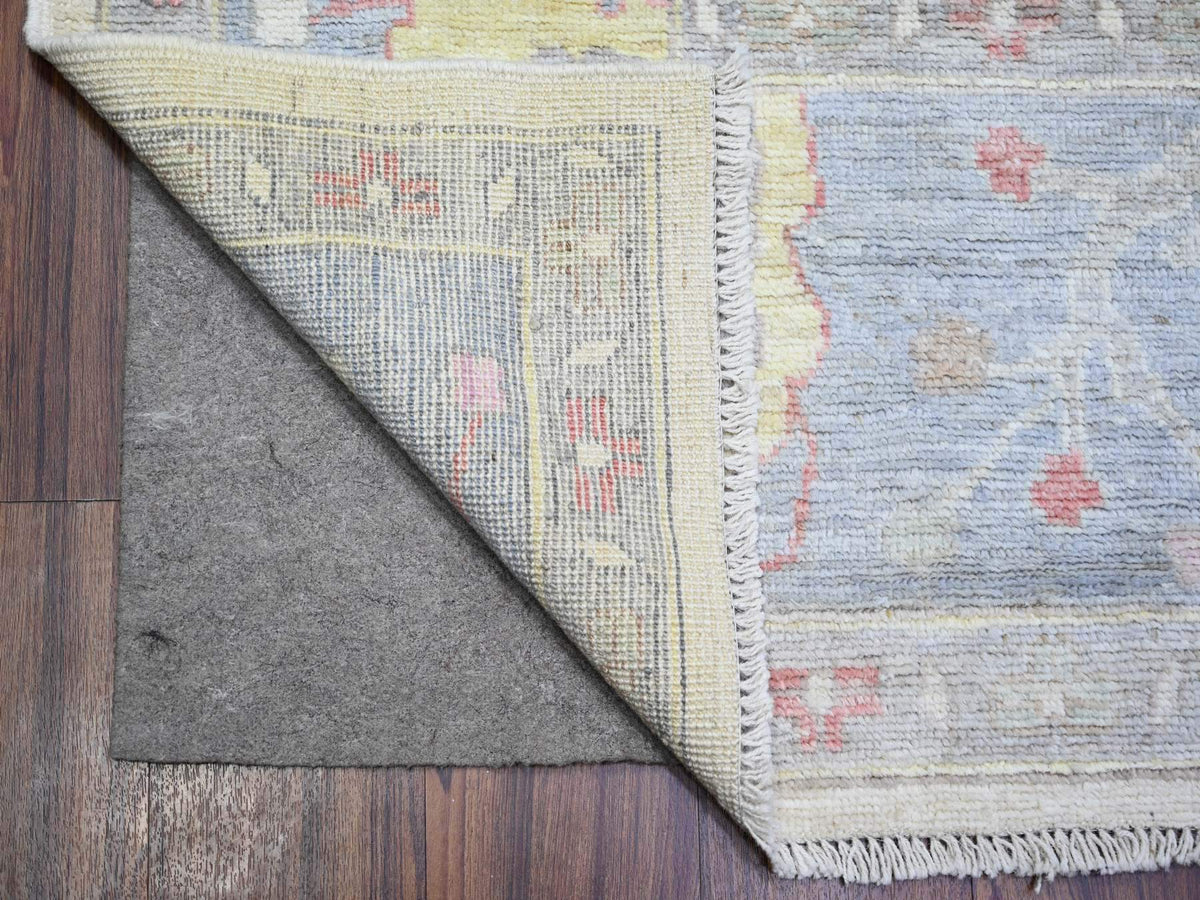 Oushak Oushak hand-knotted wool rug in Ivory & Blue, 8'10" x 11'8" — SKU O073360 (view 4)