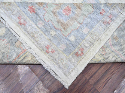Oushak Oushak hand-knotted wool rug in Ivory & Blue, 8'10" x 11'8" — SKU O073360 (view 6)