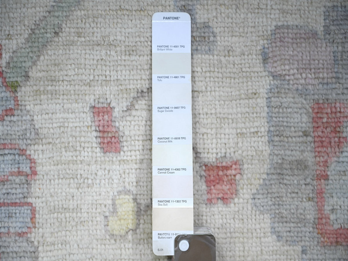 Oushak Oushak hand-knotted wool rug in Ivory & Blue, 8'10" x 11'8" — SKU O073360 (view 7)