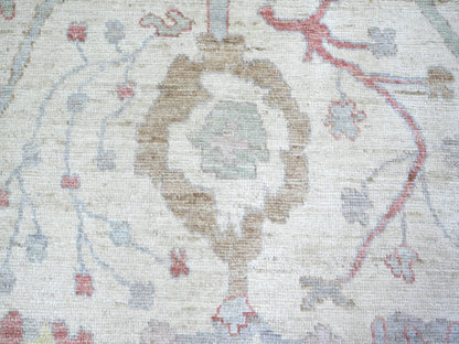 Oushak Oushak hand-knotted wool rug in Ivory & Blue, 8'10" x 11'8" — SKU O073360 (view 8)