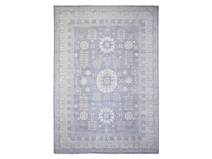 Grey 10'0" x 14'1" Oushak And Peshawar Hand knotted Wool Rug - Sku: O073397