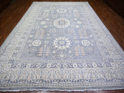 Grey 10'0" x 14'1" Oushak And Peshawar Hand knotted Wool Rug - Sku: O073397