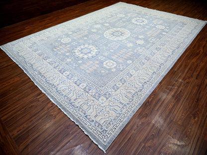 Grey 10'0" x 14'1" Oushak And Peshawar Hand knotted Wool Rug - Sku: O073397