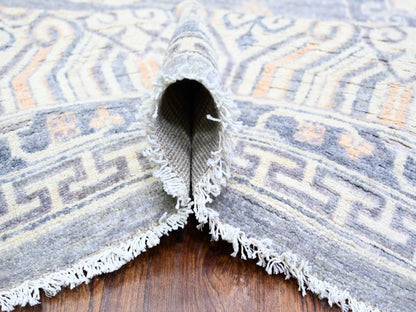 Grey 10'0" x 14'1" Oushak And Peshawar Hand knotted Wool Rug - Sku: O073397