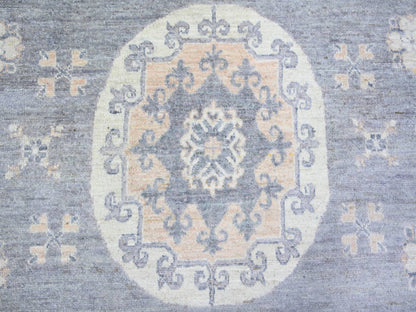 Grey 10'0" x 14'1" Oushak And Peshawar Hand knotted Wool Rug - Sku: O073397