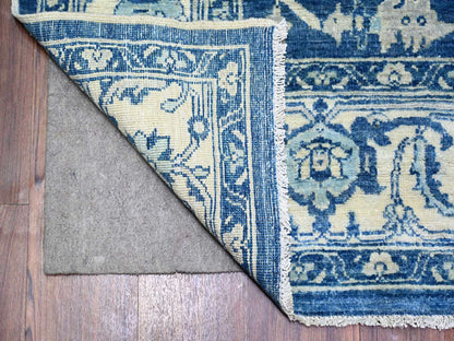 Blue 6'1" x 8'6" Oushak And Peshawar Hand knotted Wool Rug - Sku: O073404