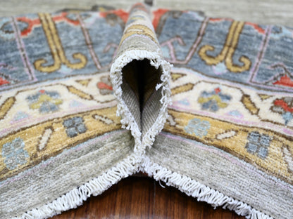 Heriz Oushak hand-knotted wool rug in Gray & Blue, 8'8" x 11'7" — SKU O073406 (view 5)