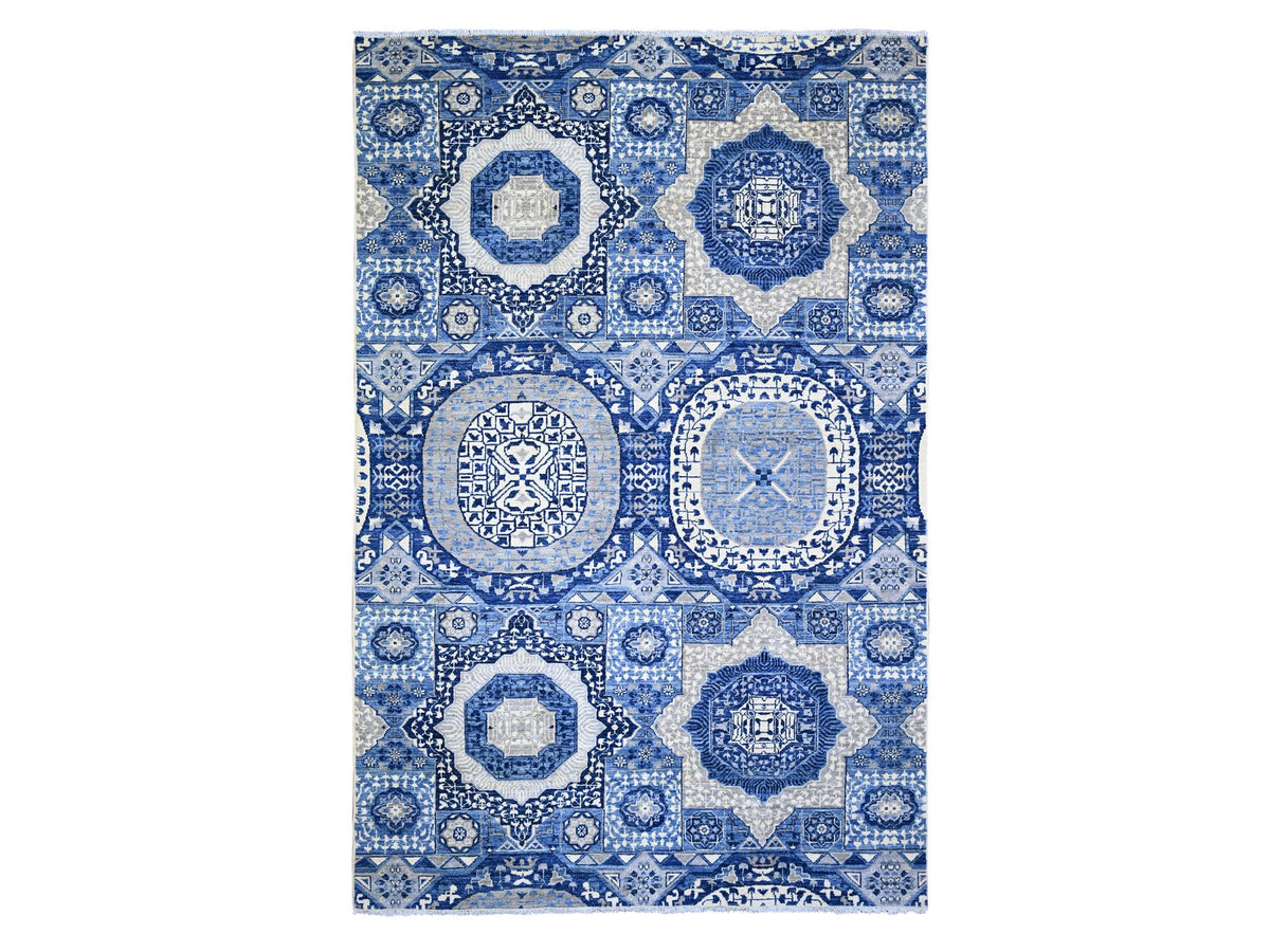 Peshawar Oushak hand-knotted wool rug in Blue, 5'7" x 9'2", SKU O073407