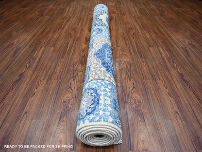 Peshawar Oushak hand-knotted wool rug in Blue, 5'7" x 9'2", SKU O073407 (view 5)