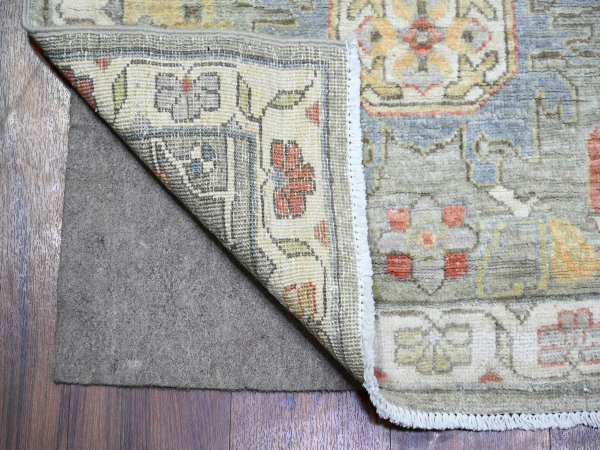 Heriz Oushak hand-knotted wool runner in Gray & Ivory, 2'7" x 11'9" — SKU O073411 (view 2)