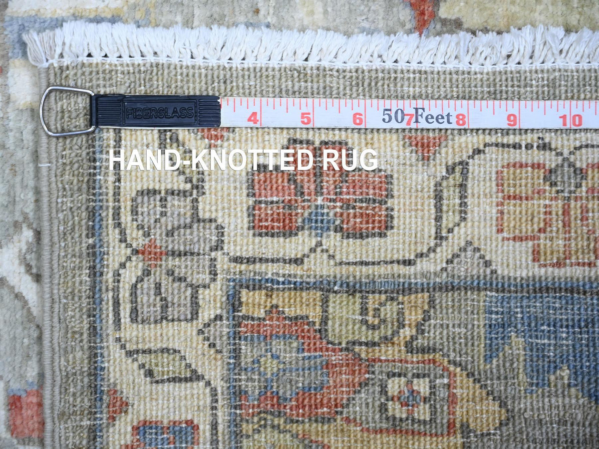 Heriz Oushak hand-knotted wool runner in Gray & Ivory, 2'7" x 11'9" — SKU O073411 (view 6)