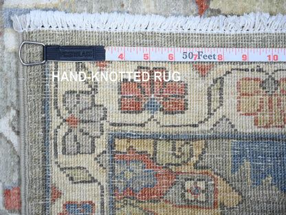 Heriz Oushak hand-knotted wool runner in Gray & Ivory, 2'7" x 11'9" — SKU O073411 (view 6)