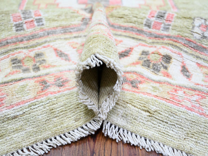 Green 13'10" x 19'8" Oushak / Peshawar Hand knotted Wool Rug - Sku: O073448