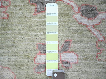 Green 13'10" x 19'8" Oushak / Peshawar Hand knotted Wool Rug - Sku: O073448