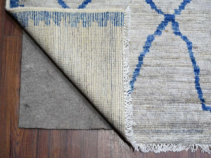 Tribal & Geometric hand-knotted wool rug in Gray, 11'9" x 15'7" — SKU O073491 (view 4)