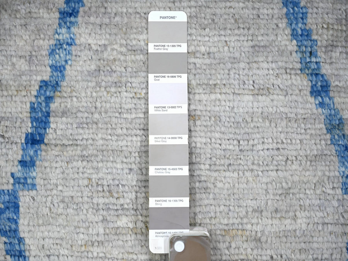 Tribal & Geometric hand-knotted wool rug in Gray, 11'9" x 15'7" — SKU O073491 (view 7)