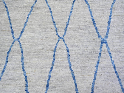 Tribal & Geometric hand-knotted wool rug in Gray, 11'9" x 15'7" — SKU O073491 (view 8)