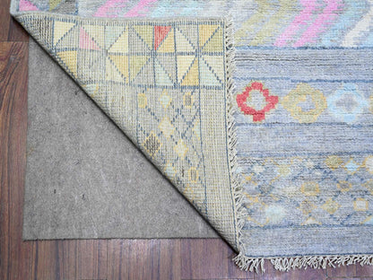Tribal & Geometric hand-knotted wool rug in Gray, 8'2" x 9'8" — SKU O073527 (view 4)