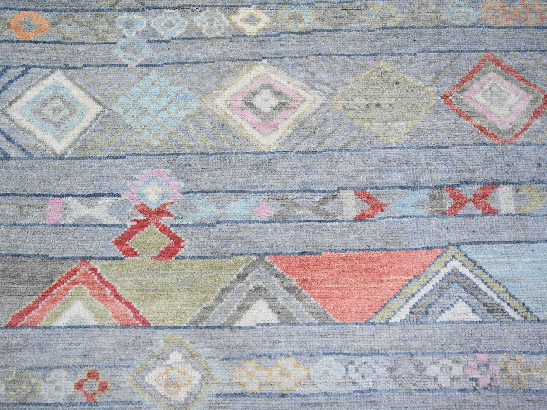 Tribal & Geometric hand-knotted wool rug in Gray, 8'2" x 9'8" — SKU O073527 (view 8)
