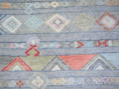 Tribal & Geometric hand-knotted wool rug in Gray, 8'2" x 9'8" — SKU O073527 (view 8)