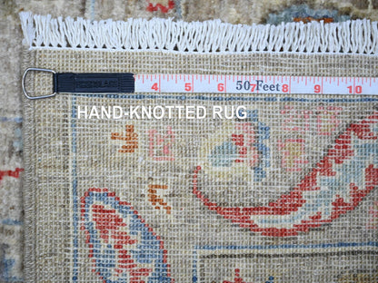 Brown 6'0" x 9'2" Oushak / Peshawar Hand knotted Wool Rug - Sku: O073548