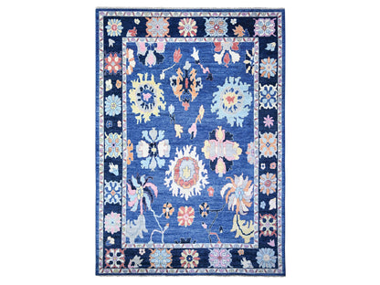 Blue 10'0" x 13'9" Oushak And Peshawar Hand knotted Wool Rug - Sku: O073583