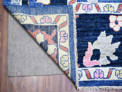 Blue 10'0" x 13'9" Oushak And Peshawar Hand knotted Wool Rug - Sku: O073583