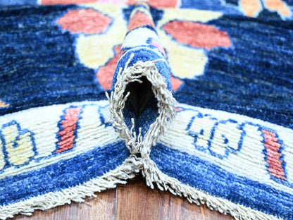 Blue 10'0" x 13'9" Oushak And Peshawar Hand knotted Wool Rug - Sku: O073583