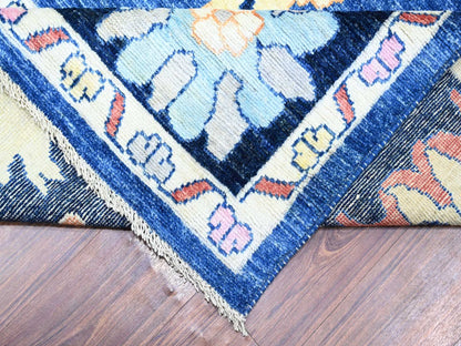 Blue 10'0" x 13'9" Oushak And Peshawar Hand knotted Wool Rug - Sku: O073583