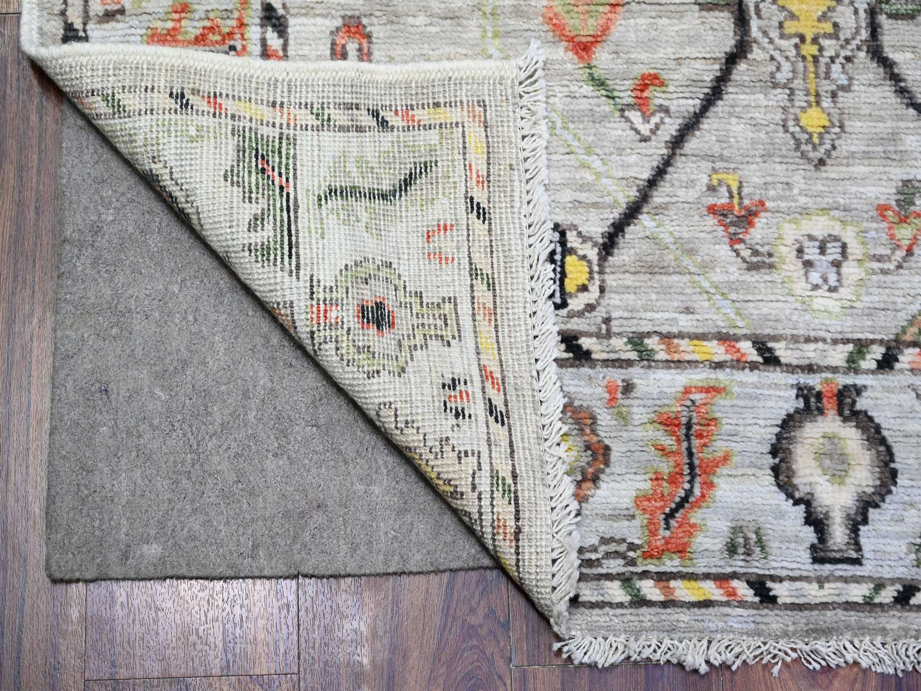 Oushak Oushak hand-knotted wool runner in Gray, 4' x 9'10" — SKU O073588 (view 2)