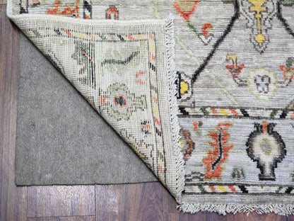 Oushak Oushak hand-knotted wool runner in Gray, 4' x 9'10" — SKU O073588 (view 2)
