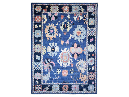 Blue 10'0" x 13'9" Oushak And Peshawar Hand knotted Wool Rug - Sku: O073596