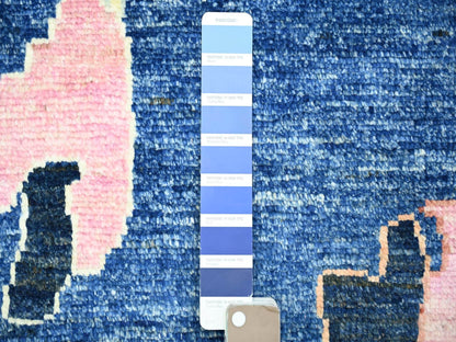 Blue 10'0" x 13'9" Oushak And Peshawar Hand knotted Wool Rug - Sku: O073596