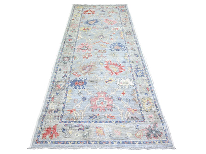Oushak Oushak hand-knotted wool runner in Gray, 4' x 10' — SKU O073597