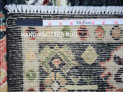 Black 4'2" x 9'6" Oushak And Peshawar Hand knotted Wool Rug - Sku: O073598