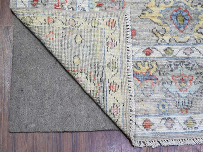 Grey 6'1" x 9'0" Oushak And Peshawar Hand knotted Wool Rug - Sku: O073611