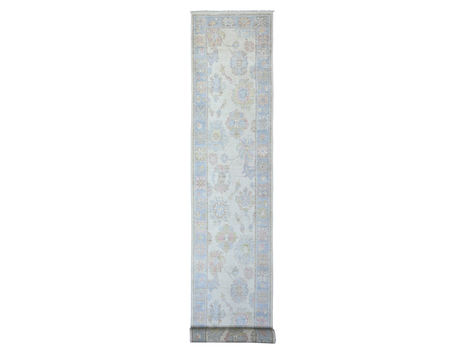 Oushak Oushak hand-knotted wool runner in Ivory, 2'8" x 19'1" — SKU O073648
