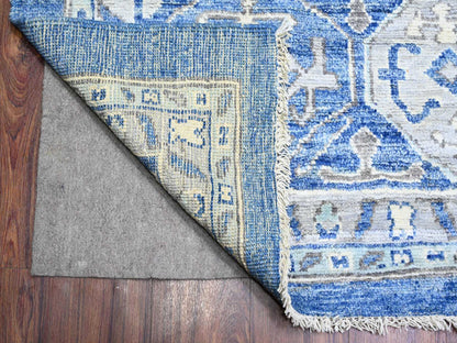 Blue 11'9" x 15'1" Tribal & Geometric Hand knotted Wool Rug - Sku: O073666