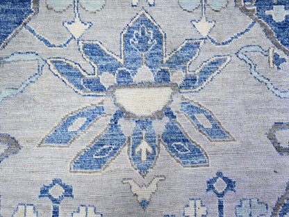 Blue 11'9" x 15'1" Tribal & Geometric Hand knotted Wool Rug - Sku: O073666