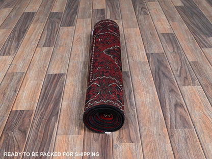 Tribal & Geometric hand-knotted wool rug in Red, 2'3" x 5' — SKU O0736 (view 5)
