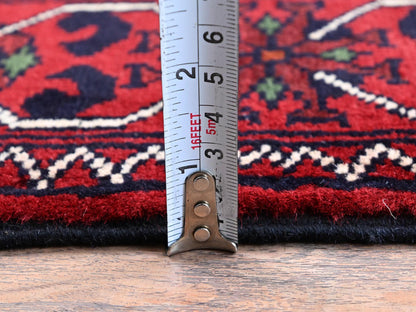 Tribal & Geometric hand-knotted wool rug in Red, 2'3" x 5' — SKU O0736 (view 6)